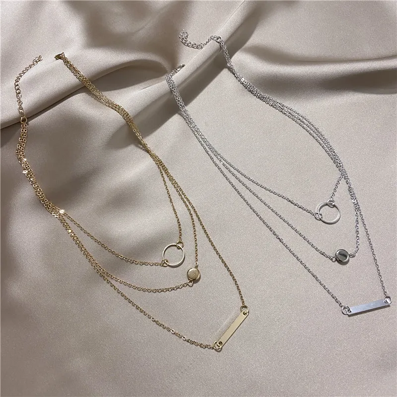 Лидер продаж модное многослойное ожерелье многоэлементные металлические