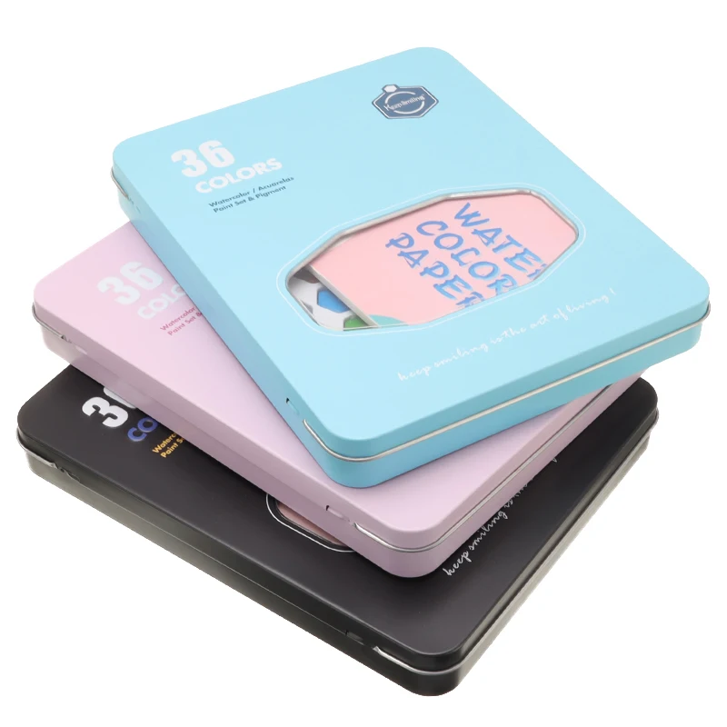 Набор акварельных красок 36 цветов 10 шт. бумаги для рисования + Акварельная кисть