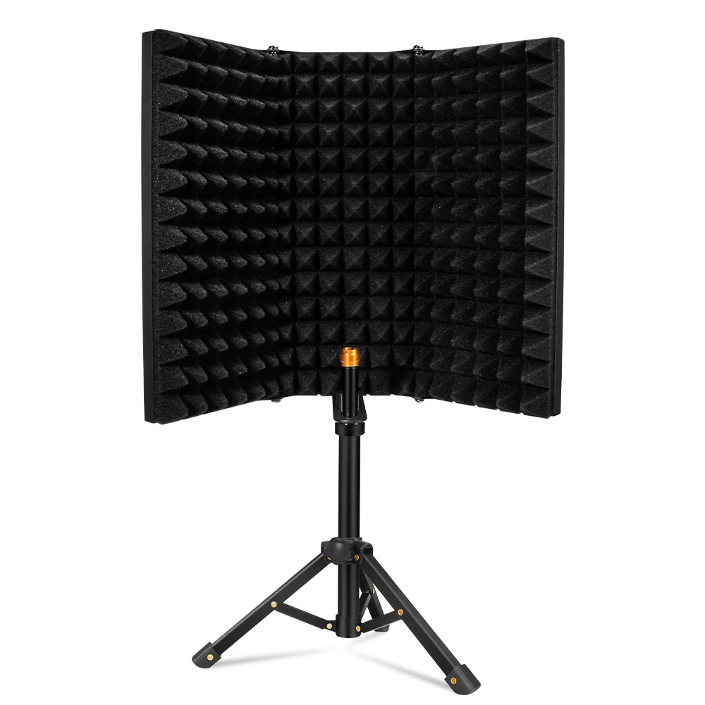 

Studio Microphone Isolation Shield 3/5 Planes Foldable Mic Shield Foam Mic Shield Plate for Broadcast Microphone Accessories