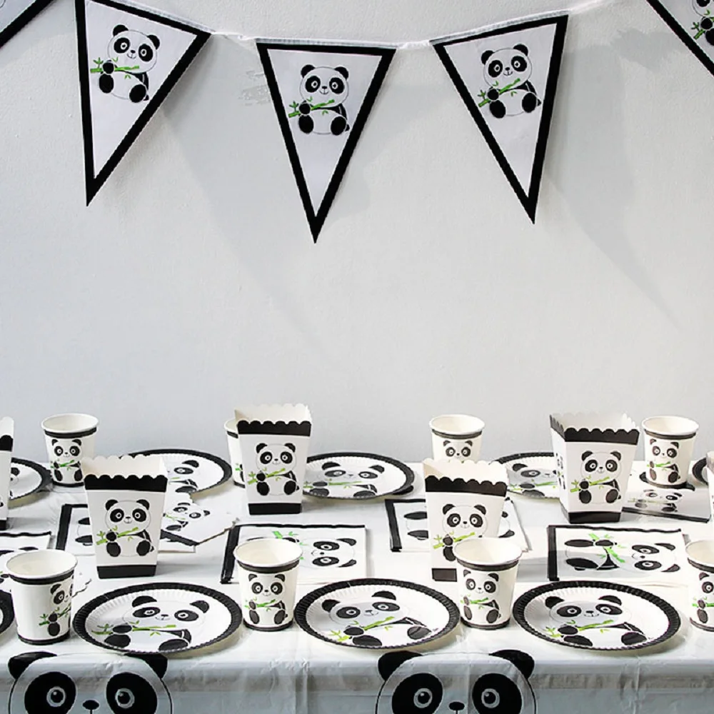 С мультипликационным принтом панда воздушные шары в черный горошек для