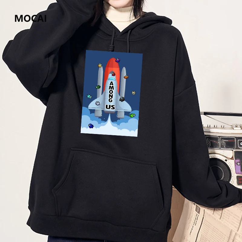

Aesthetic Kawaii Among Us Game printed women's Hoodie cartoon image Cute funny 2021 Autumn/winter loose Sweatshirt students Tops