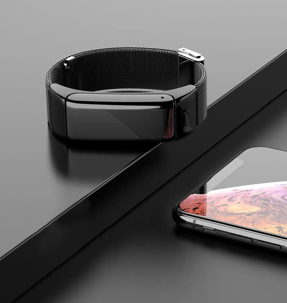 Беспроводная Bluetooth гарнитура 0 96 дюйма два в одном звонке мониторинг здоровья