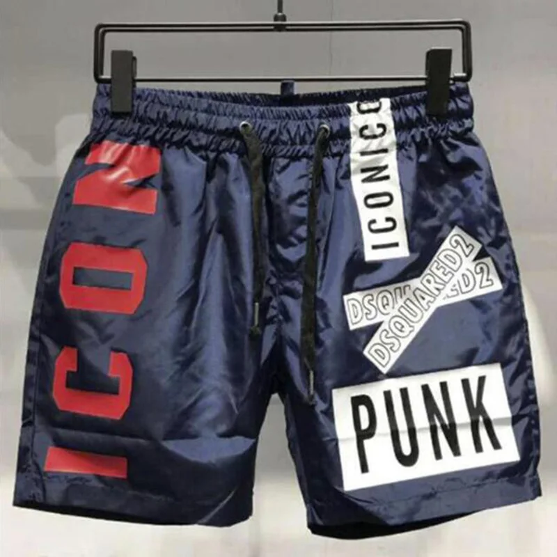 

Summer New Trend Fashion Sports Fitness Polyester Quick-Drying Three-Point Shorts Men's Casual High-Quality Printed Beach Shorts