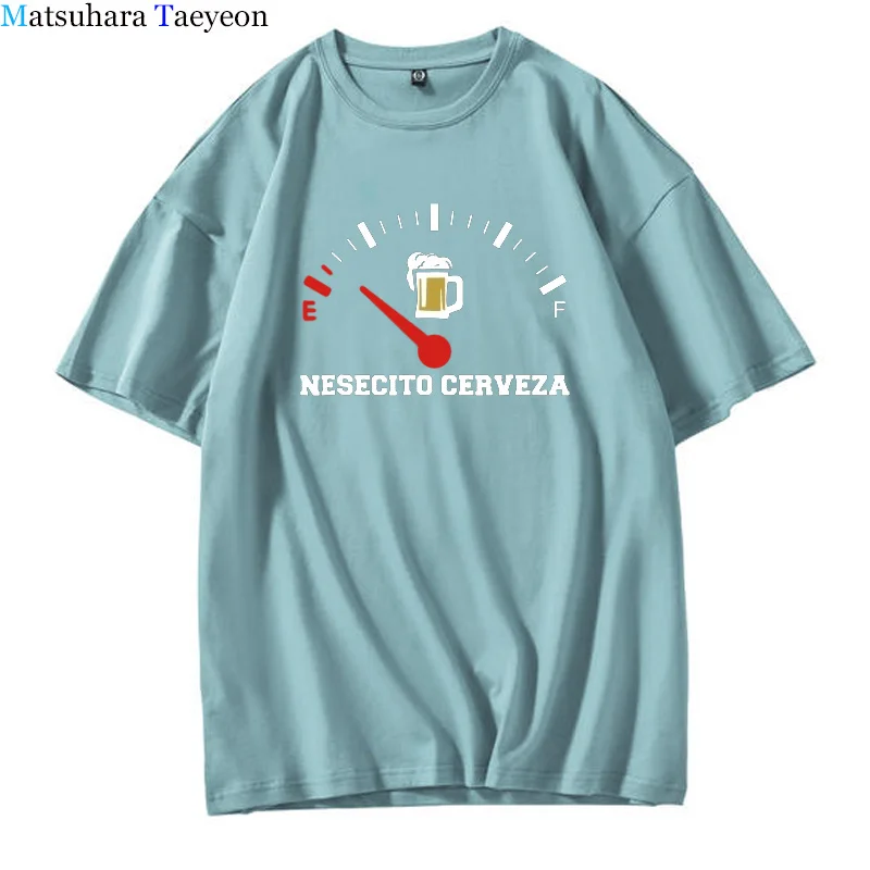 

New Necesito Cerveza Beer Funny Men T Shirt Spanish Quote Men'S T Shirts Fashion Summer Cotton 3D Print TShirt Hip Hop Clothing