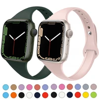 slim silicone strap for apple watch band 44mm 40mm 41mm 45mm 38mm 42mm correa belt bracelet iwatch series 3 se 5 4 6 7 watchband