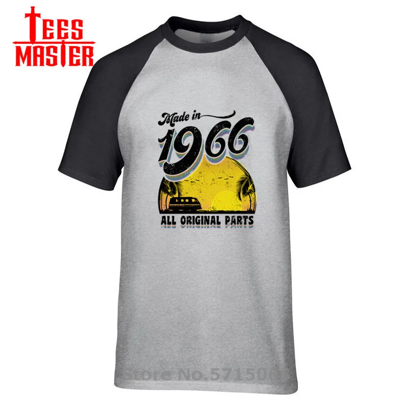 Geek Parody Made in 1966 All Original Parts Men's T shirt 52th Birthday Gift Retro Tee Best father present vintage T-shirts | Мужская