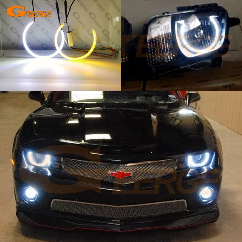

For Chevrolet Chevy Camaro 2009 2010 2011 2012 2013 Ultra Bright A/W Switchback Day Light turn signal light SMD LED Angel Eyes