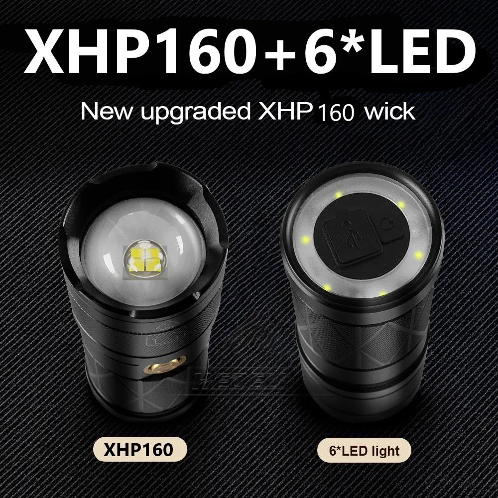 Super XHP160 Most Powerful Led Flashlight torch XHP90 P70 High power tactical flashlight USB rechargeable Waterproof flash light | Освещение