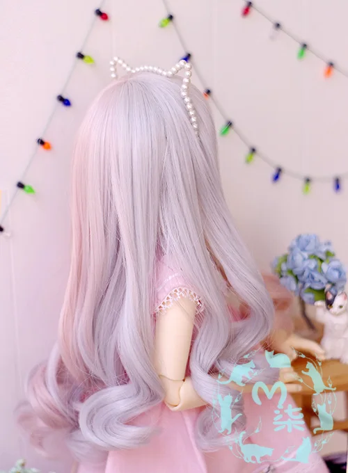 Новое платье принцессы 1/3 22 23 см 1/4 18 19 SD MSD BJD кукла парик Двойной Цвет серый +