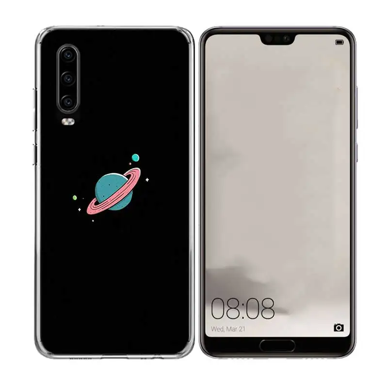 Мягкий ТПУ силиконовый чехол для телефона с изображением планеты Космос huawei P30 P20
