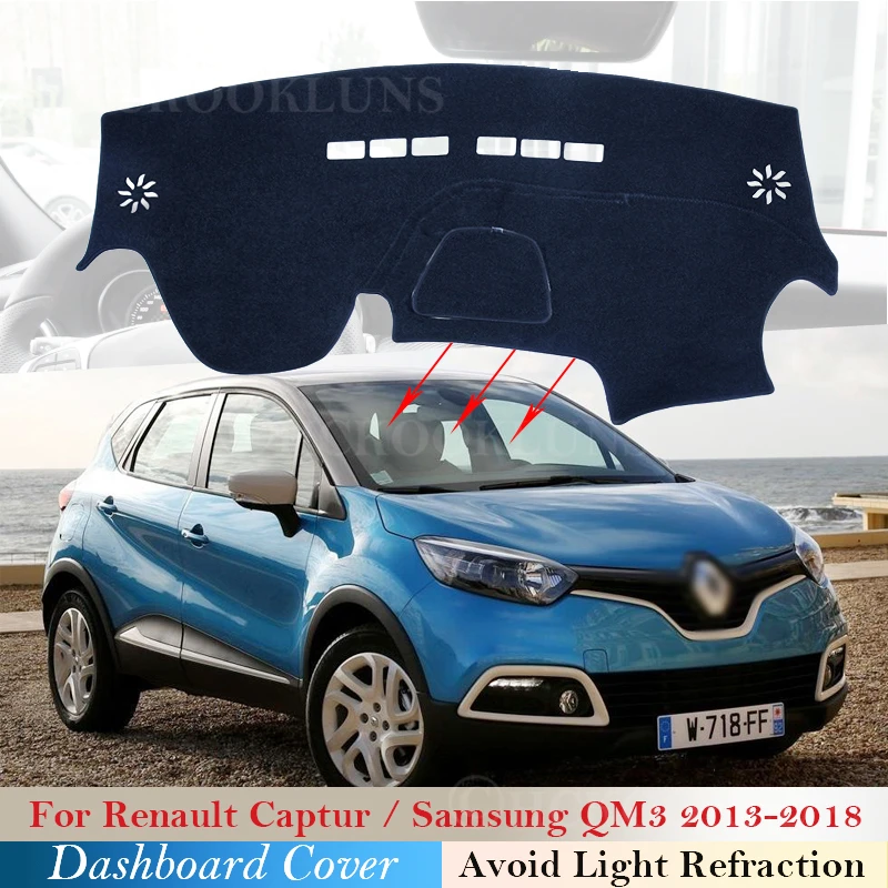 

Dashboard Cover Protective Pad for Renault Captur 2013~2018 Samsung QM3 Car Accessories Dash Board Sunshade Carpet 2016 2017