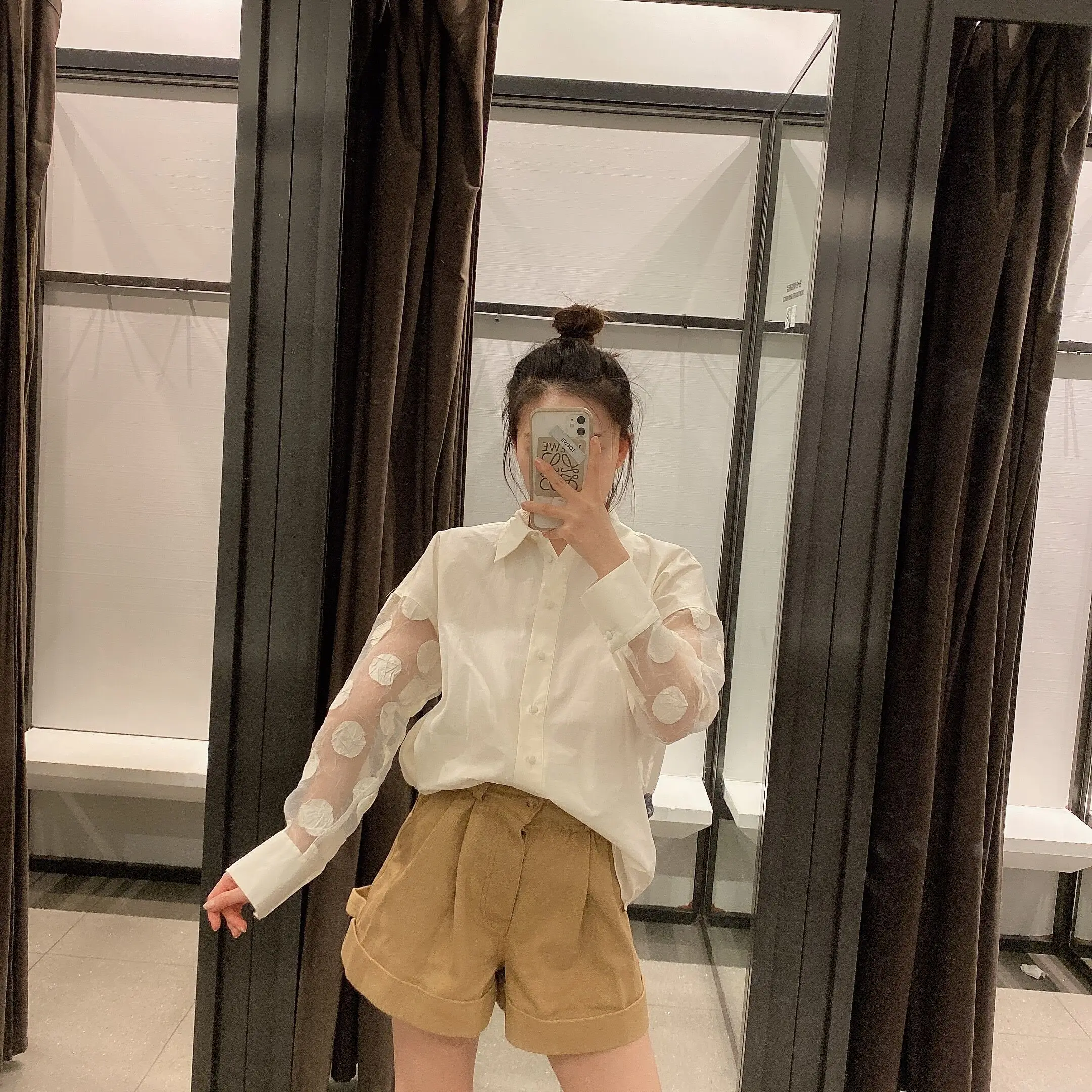 Женская блузка с цветочным принтом ANZA винтажный Повседневный белый шифоновый