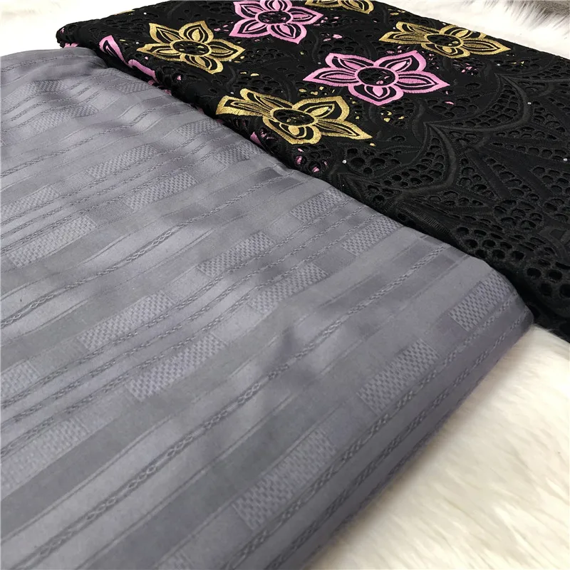 Африканская ткань атику для мужчин Ткань 100% хлопок вышивка швейцарская вуаль