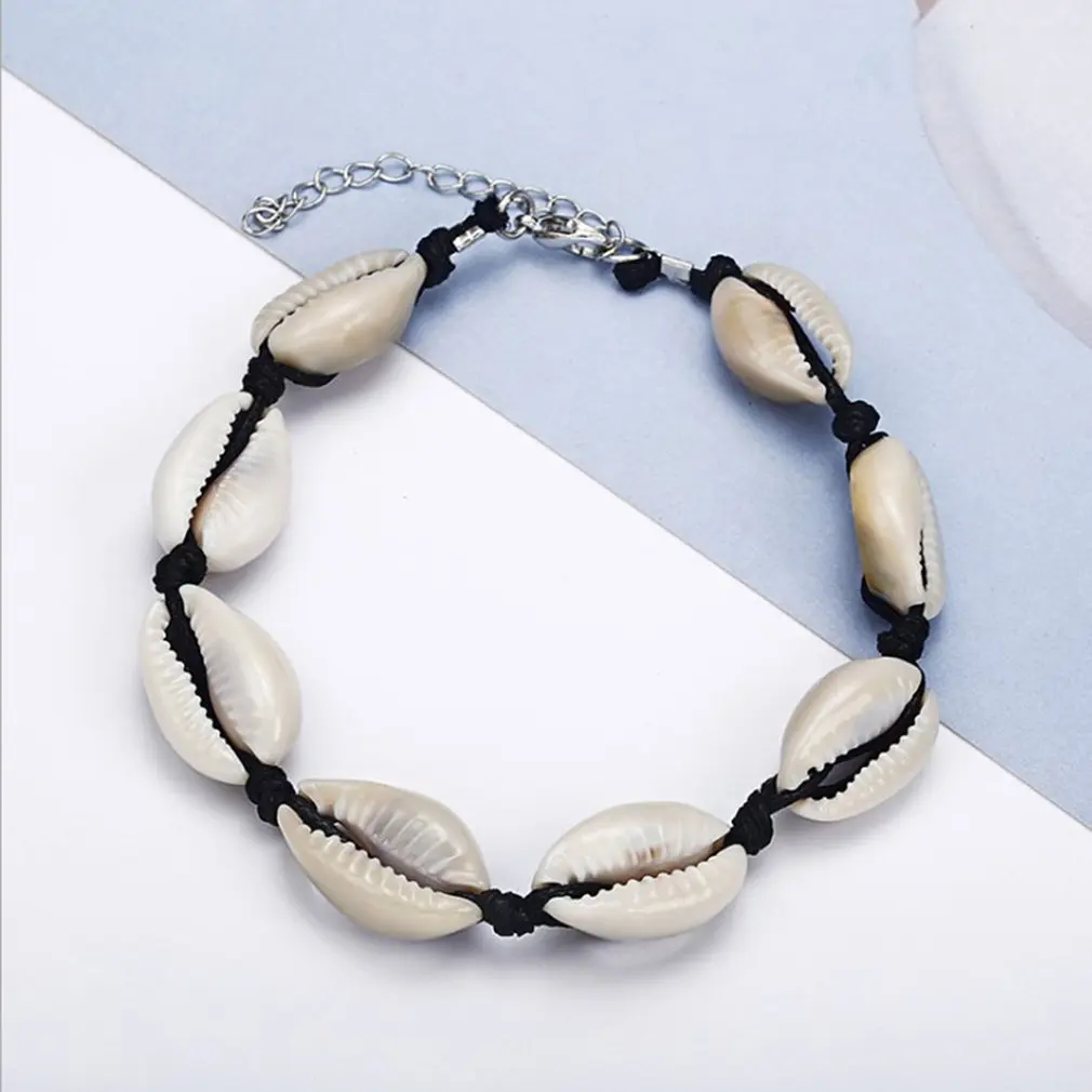 Women Anklets Bangle Bracelet Bohemia Shell Rhinestone Lady Cute Gold Color Fashion Jewelry Girls Lovers Valentine gift | Украшения и