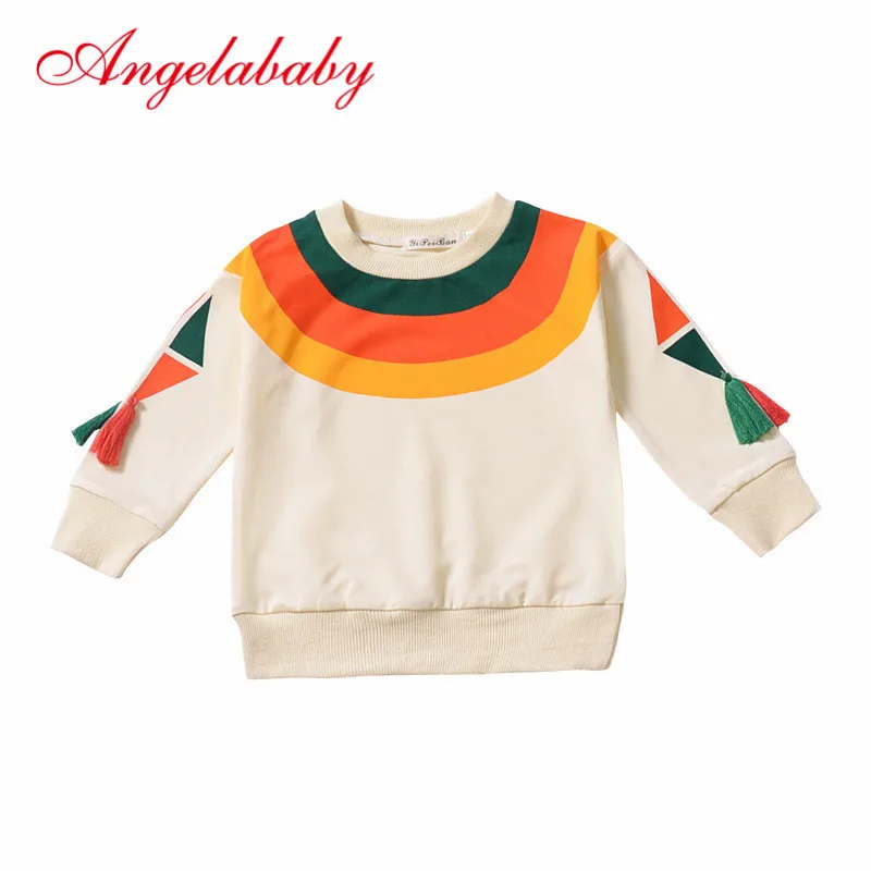 Детская одежда для маленьких девочек верхняя с длинным рукавом свитеры теплые