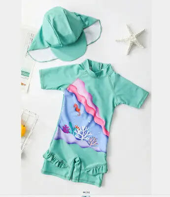 Детский летний купальный костюм для маленьких девочек Комбинезон с короткими