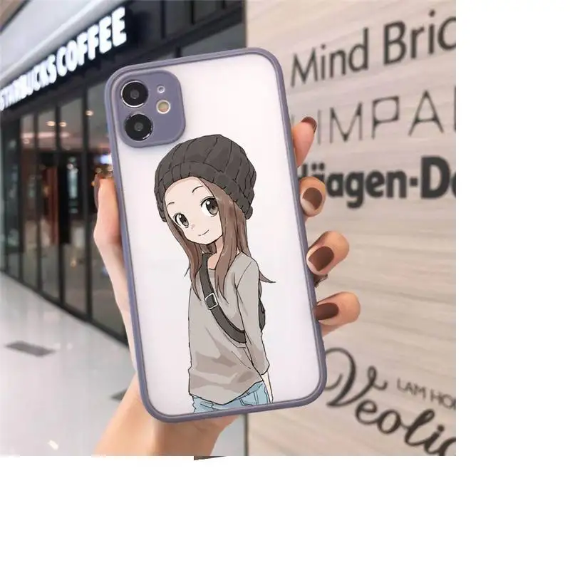 

Anime Teasing Master Takagi-san Phone Cases Matte For iPhone 12 Mini 11 Pro XR XS Max 7 8 Plus X Hard PC Back Cover