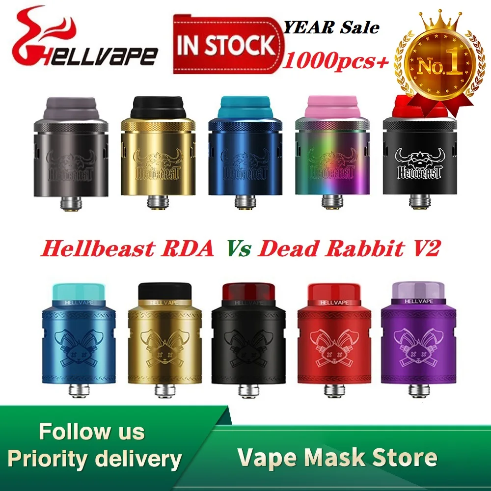 Новый резервуар для вейпа Hellvape Dead Rabbit версия 2 RDA диаметром 24 мм с боксмодом BF squonk