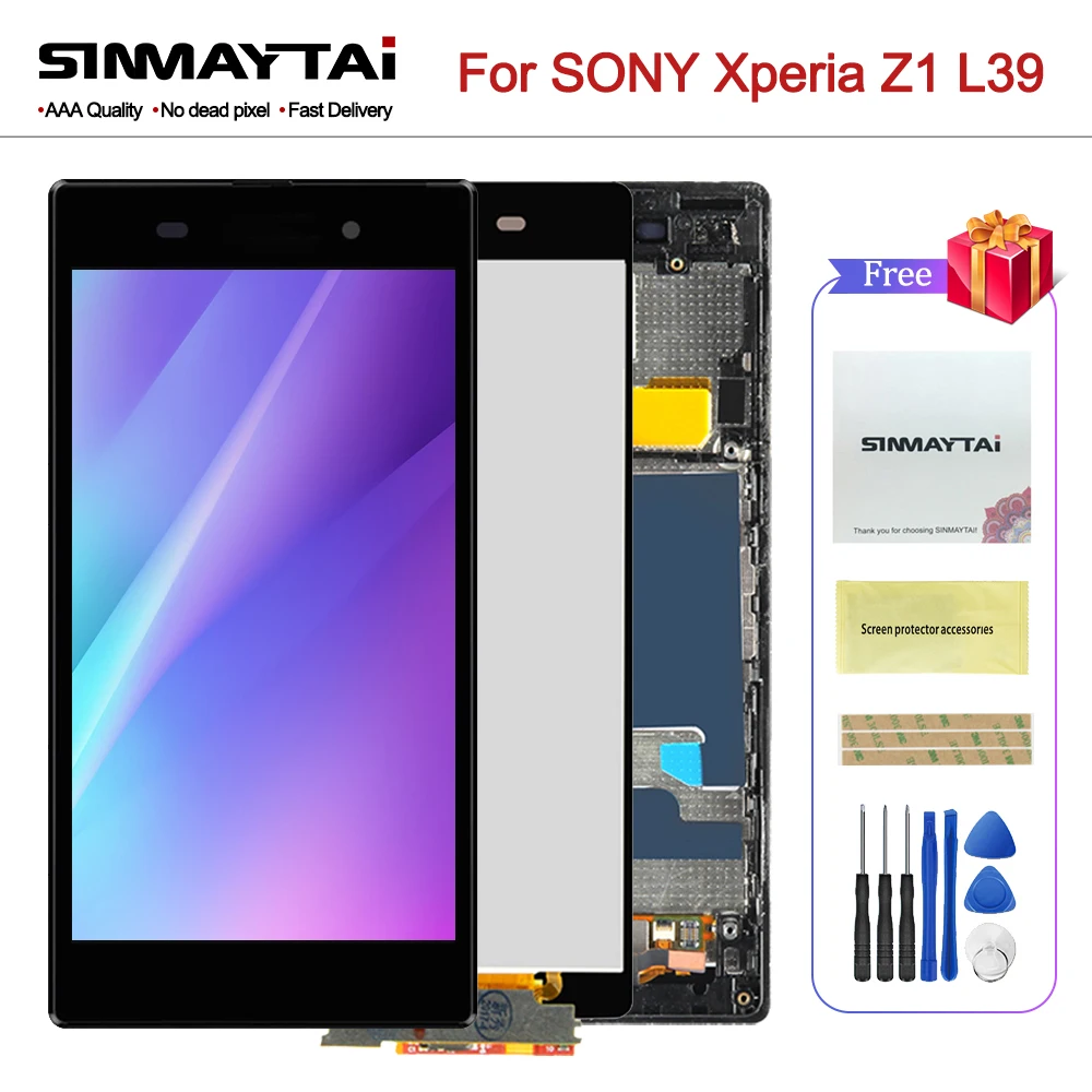 5 0 ''оригинальный Z1 ЖК-дисплей для SONY Xperia дисплей сенсорный экран с рамкой L39
