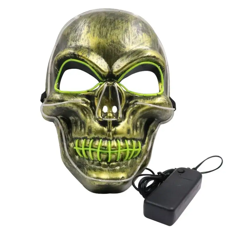 Маска на Хэллоуин со светодиодной подсветкой светящаяся маскарадная косплей