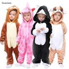 Детская Пижама с единорогом кигуруми с анимальным принтом Кот в виде единорога, комбинезон детский костюм для девочек; Комбинезоны для мальчиков, детская одежда, одежда для сна, Одеяло Ночная пижма