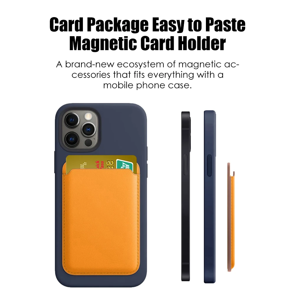 

Transparent Magnetic Case + Wallet Card Bag 2 In 1 For iPhone 12 Pro Max/12 Mini Clear Cases Magnet Protection Cards Holder Bags