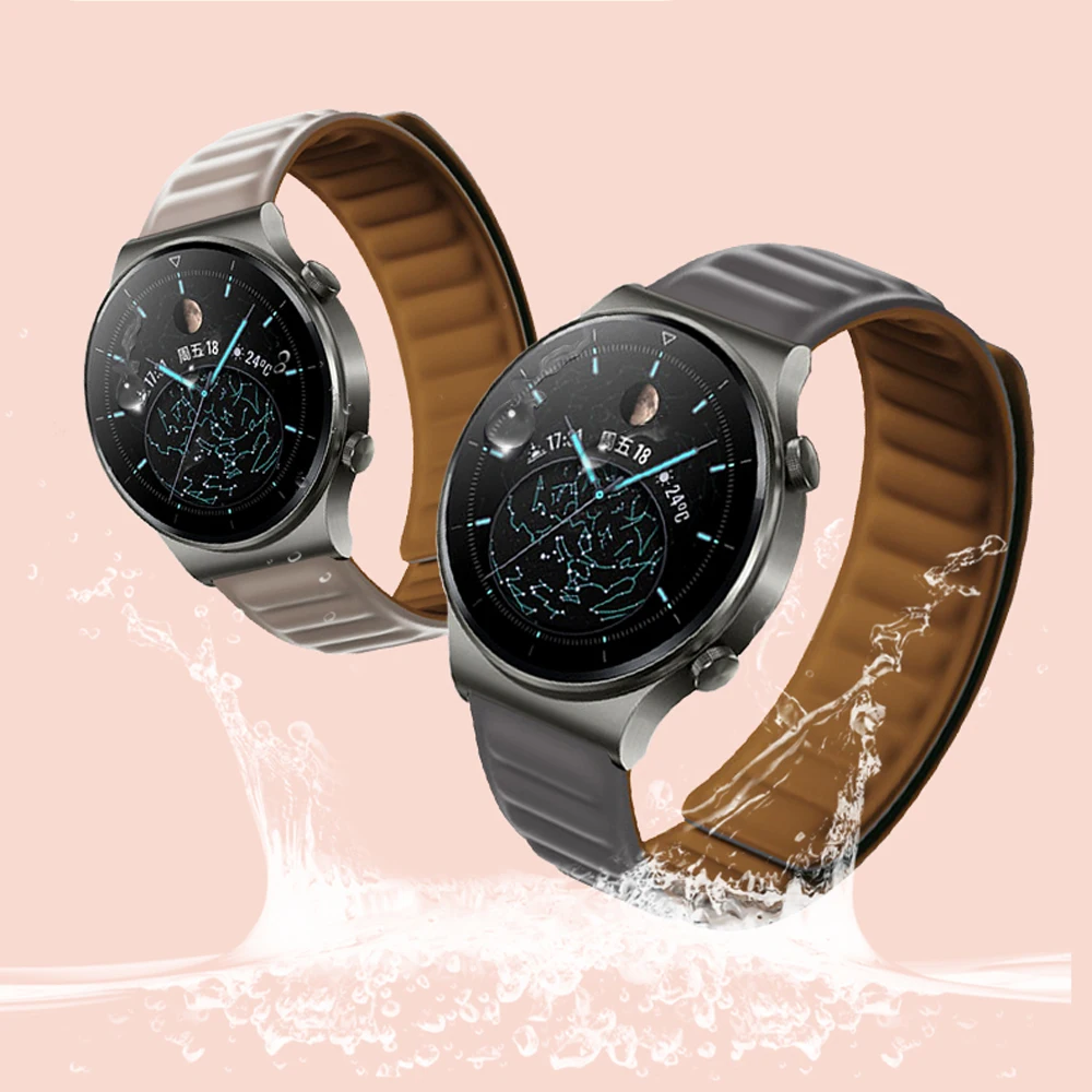 Ремешок силиконовый для Samsung Galaxy watch 4/Active 2/3/46 мм/42 мм/S3/Huawei GT-2-Pro браслет Watch 4/5/5 pro 20
