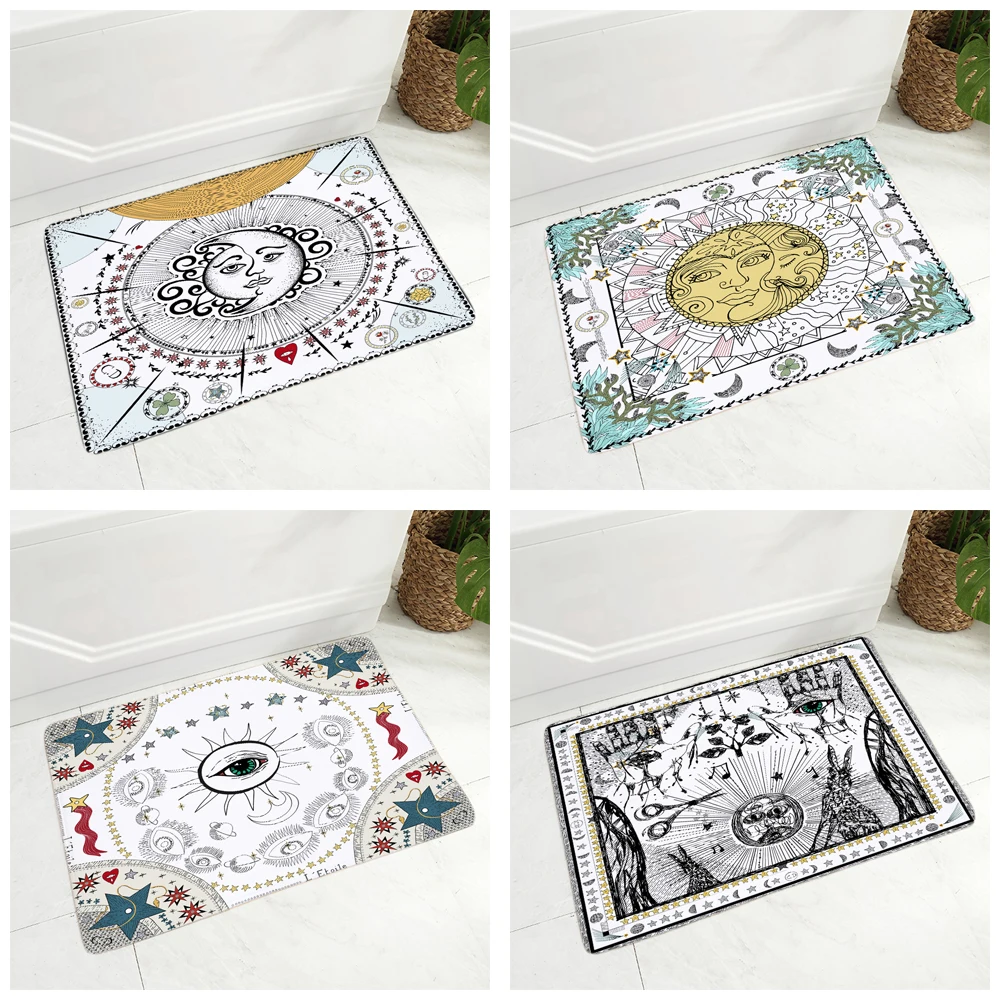 Geometric Patterns Floor Mat for Bathroom Woman Bedroom Non-Slip Decor Star Eye Super Doormat Soft Flannel Carpet 40x60cm | Дом и сад