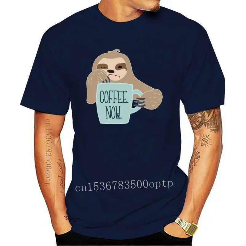 

JCGO Summer Women Tshirt Cotton Plus Size 5XL Short Sleeve Funny Coffee Lazy Sloth Print Female Casual Large t-shirt Top Tees