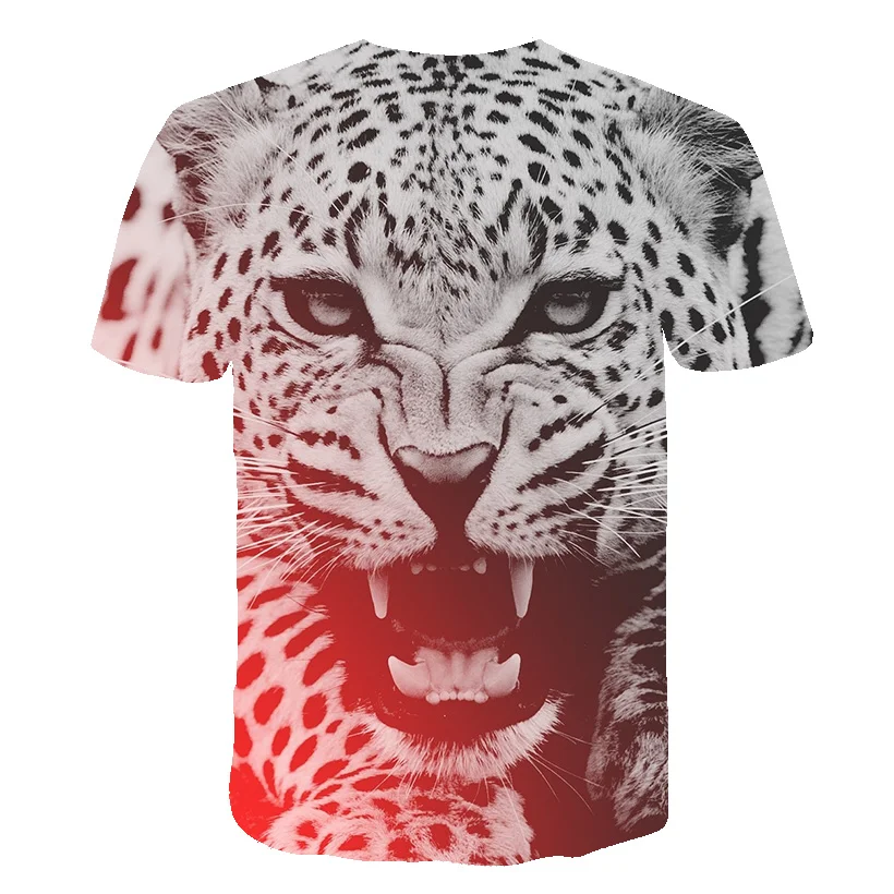 Новая брендовая футболка с гепардом черная одежда леопардовая животным 3d