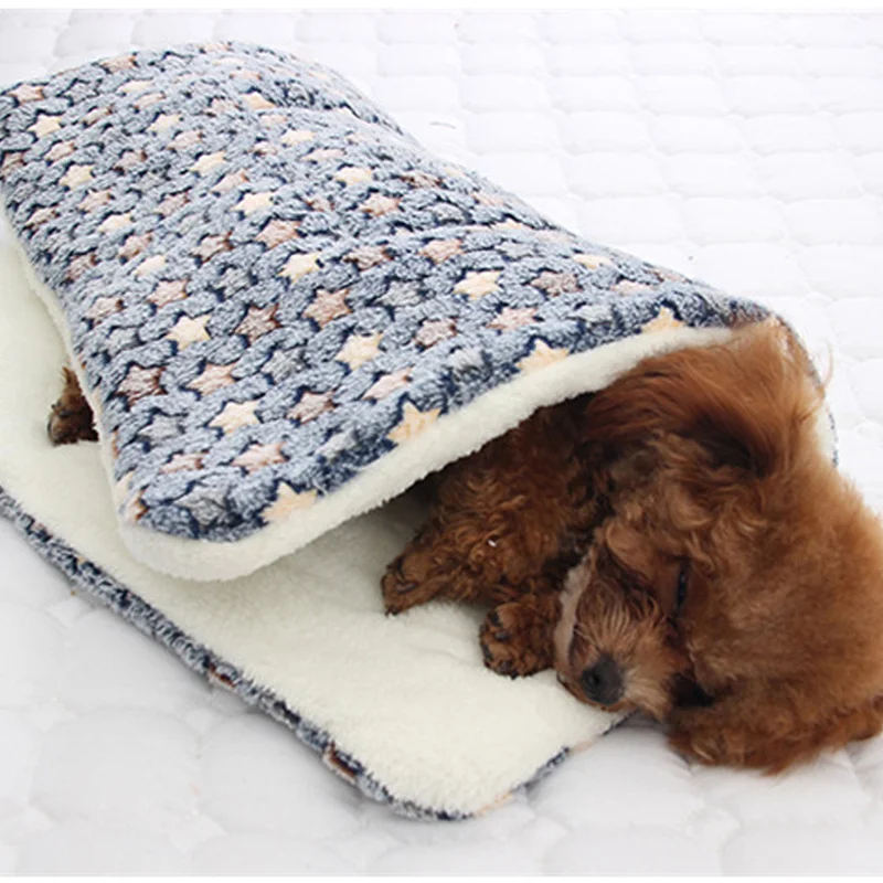 Winter Warm Dog Bed Soft Fleece Pet Blanket Cat Litter Puppy Sleep Mat Lovely Mattress