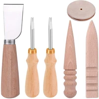 lmdz leather knife leather edge beveler trimmer polishing tool wood leathercraft edge slicker burnisher leather skiving knife