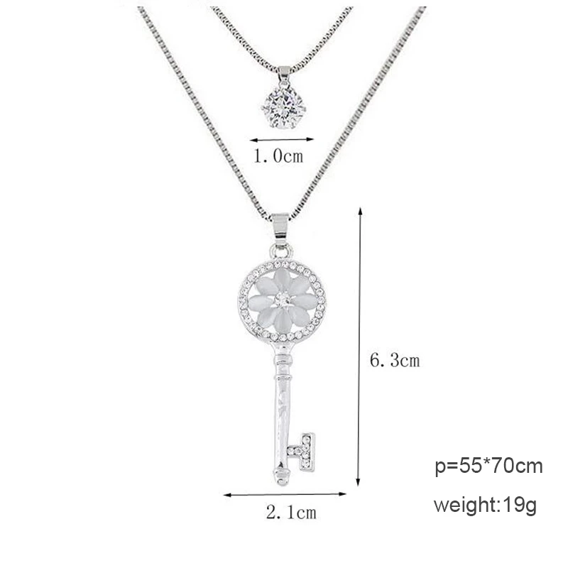 Женское Ожерелье со смайликом Двухслойное длинное ожерелье с подвесками в виде