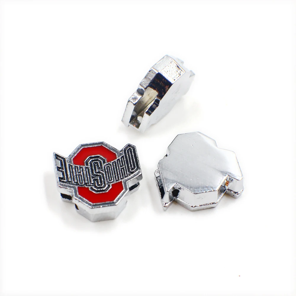 as gift Wholesale 5pcs zinc alloy ohio state Internai Dia:8mm Slide Charms can through 8mm Belt Pet Collar SL457 | Украшения и