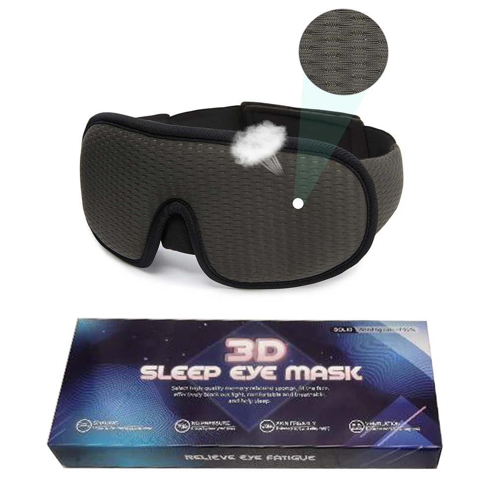 

Blindfold 3D Sleeping Mask Box Packaging Sleep Aid Eye Shade Face Mask Block Light Eyepatch Soft and Smooth Shipping In 24 Hours