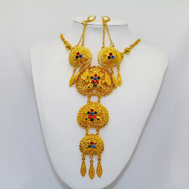 Женский свадебный набор нигерийское ожерелье и серьги ювелирные изделия из