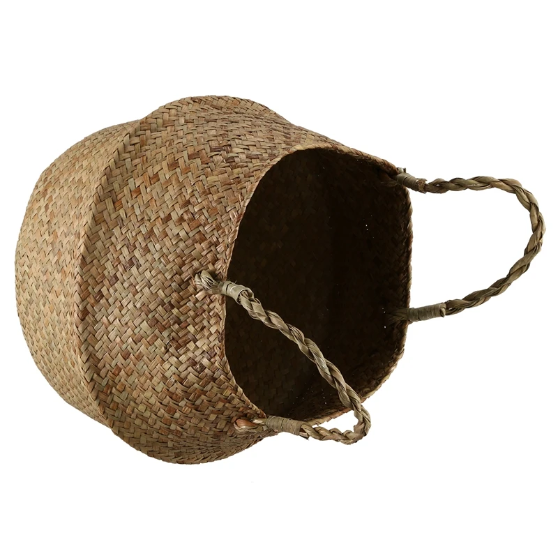 Seagrass плетеная корзина из ротанга Складная висячая Цветочная горшка плантатор