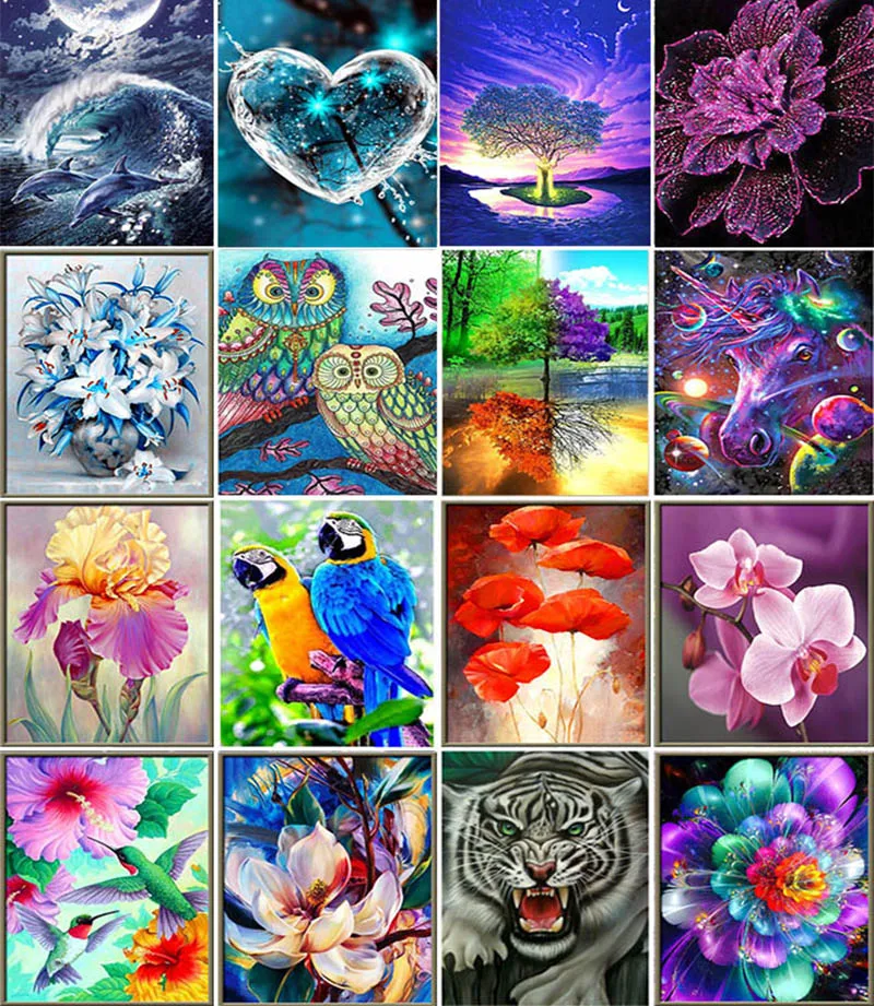 

Diamond Painting 5D Diy Landscape Animals Painting Round Drill Cross Stitch Kits Diamond Mosaic Embroidery Gift