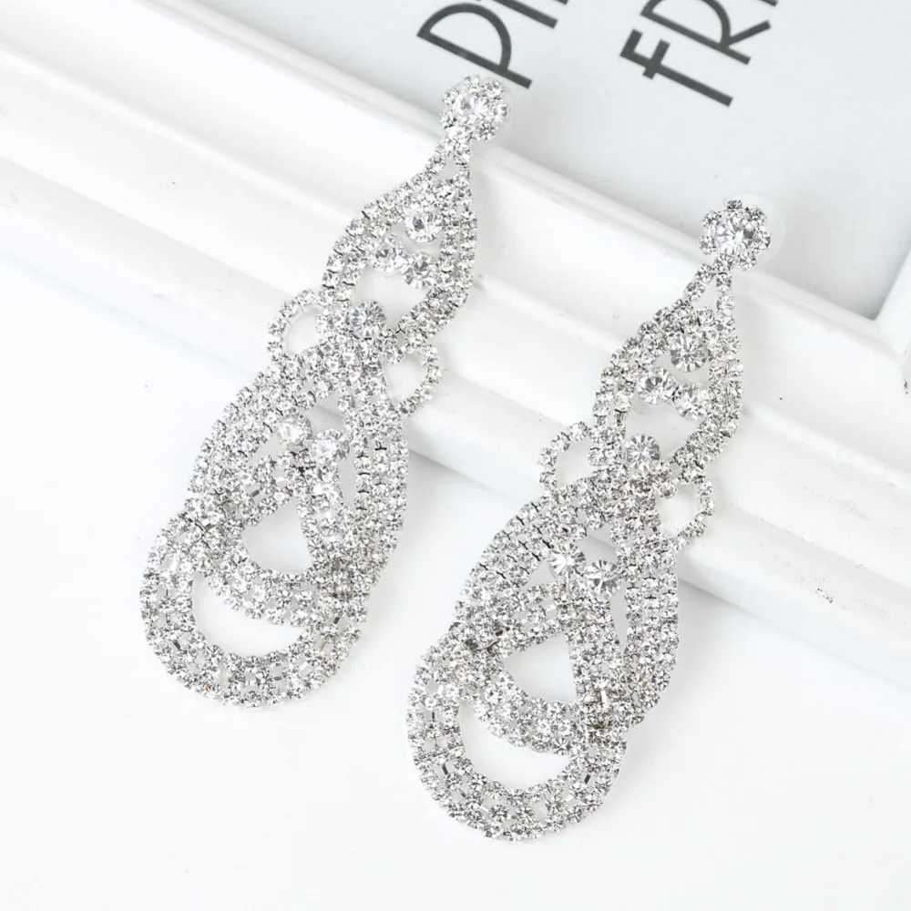 Женские Висячие серьги Shevalues длинные висячие с кисточками и прозрачными