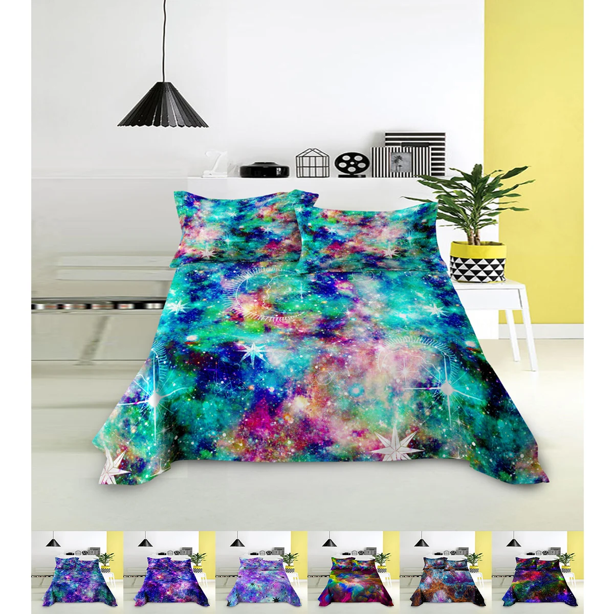 Постельное белье с рисунком звездного неба бытовое постельное Королевский
