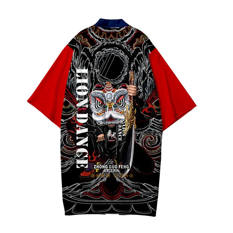 Lion 3D Print Samurai Japanese Style Kimono Haori Men Women Cardigan Chinese Dragon Traditional Clothing Asian Clothes | Тематическая