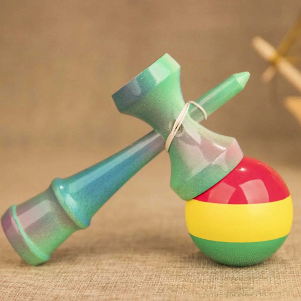 Новинка 2019 полосатый Kendama красочный окрашенный традиционный деревянный