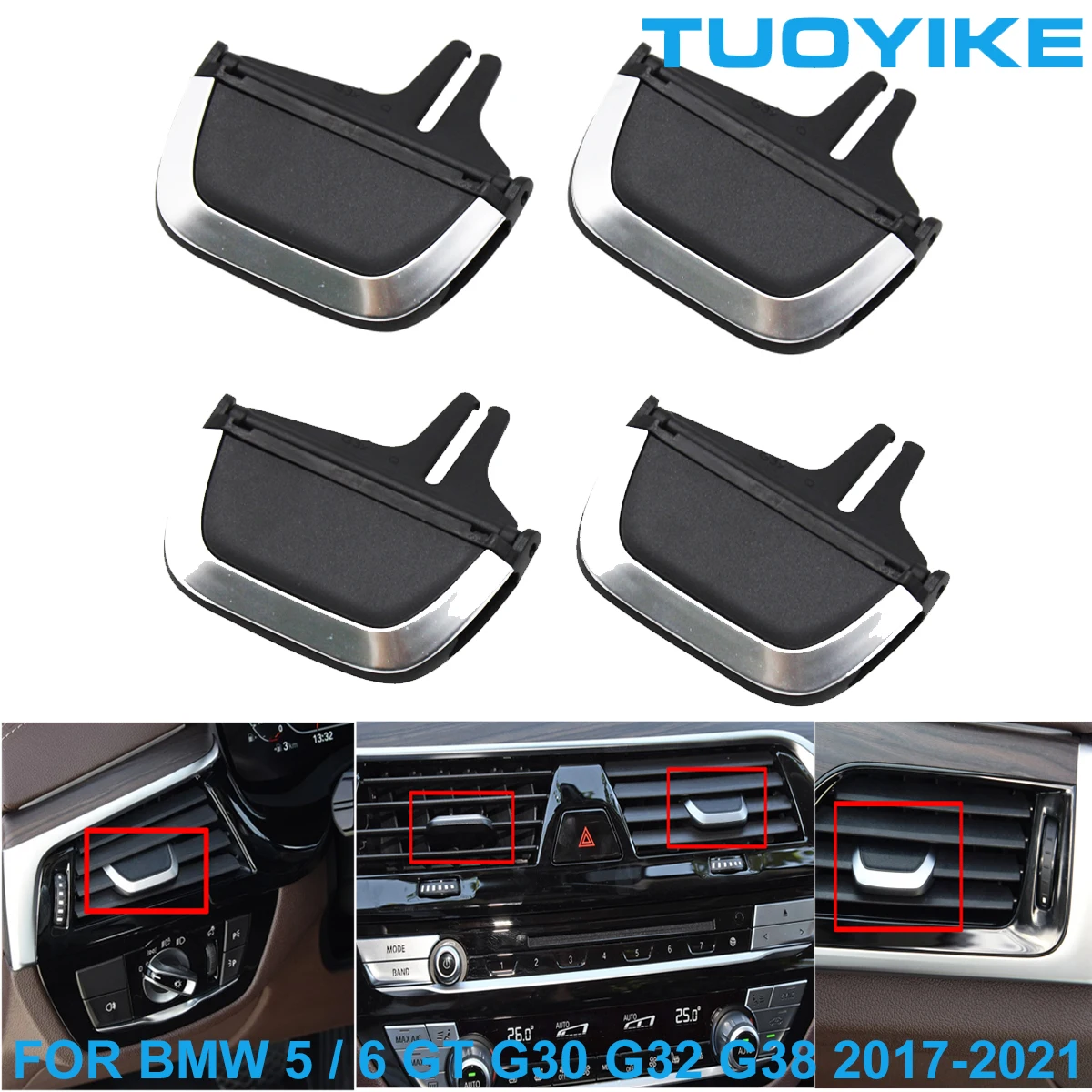 Car Front Rear AC Vent Grille Clip Slider Replace Kit For BMW 5 6-GT Series G30 G31 G38 G32 520d 525i 530i 540i 540d 2017-2021