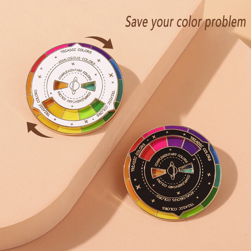 

Color Compass Enamel Pin Custom Formal Hat Nightcap Brooches Bag Lapel Pin Badge Jewelry Gift for Fine Arts Friends