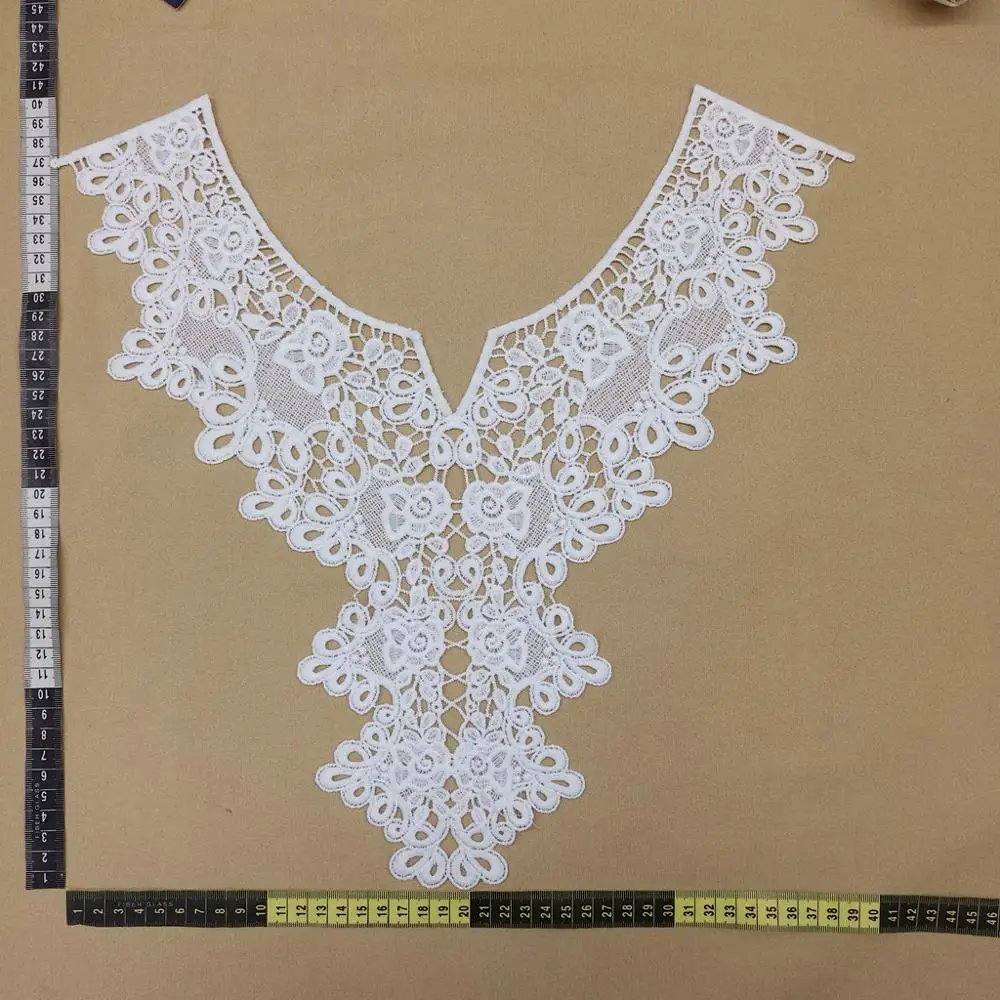 1 шт./40x37 см Кружевная аппликация галстук вышивка цветок кружевная отделка Ткань