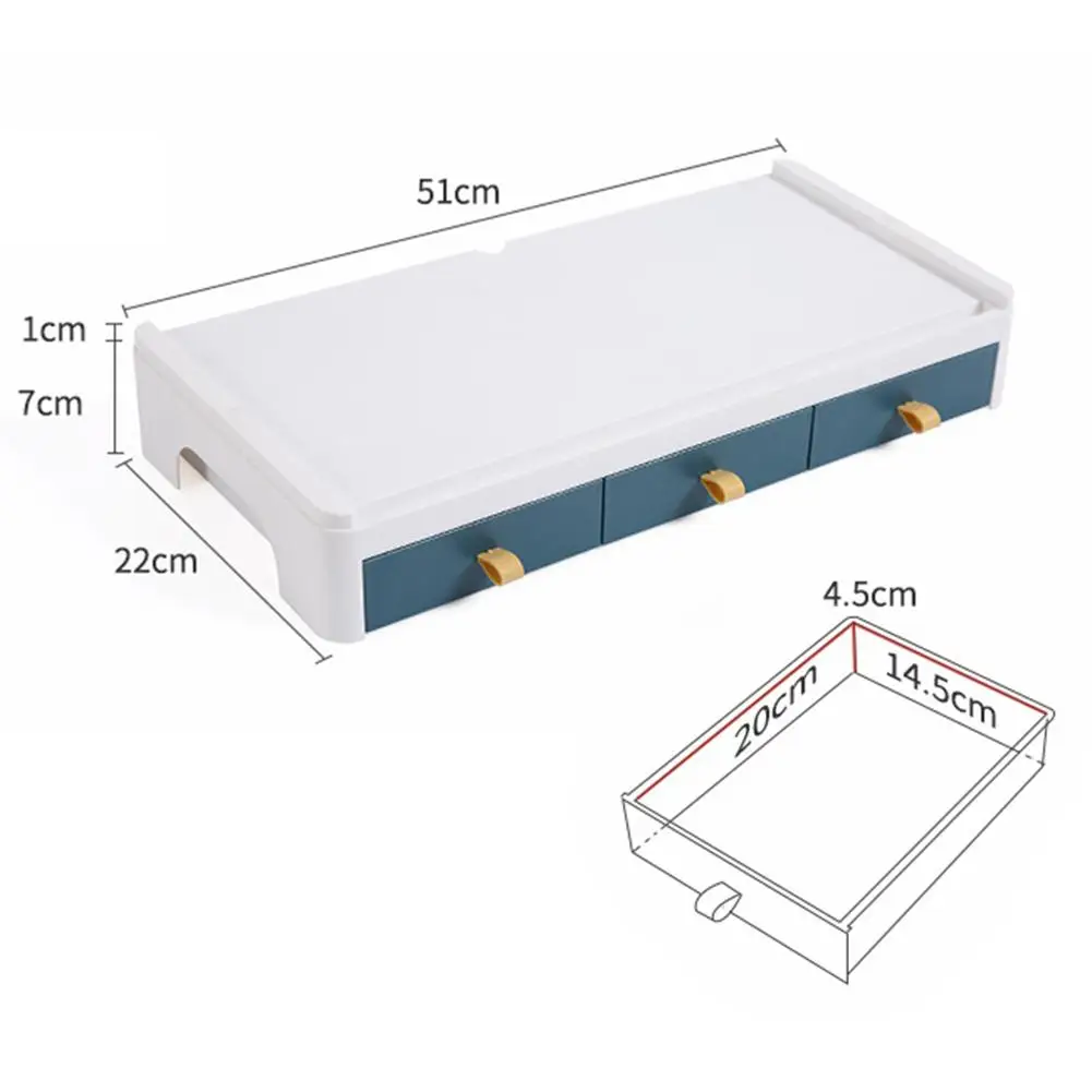 

Cabinet Drawer Holder Space Saving Desk Storage Box Organizer Computer Base Stand For LCD Monitor Desktop Computer