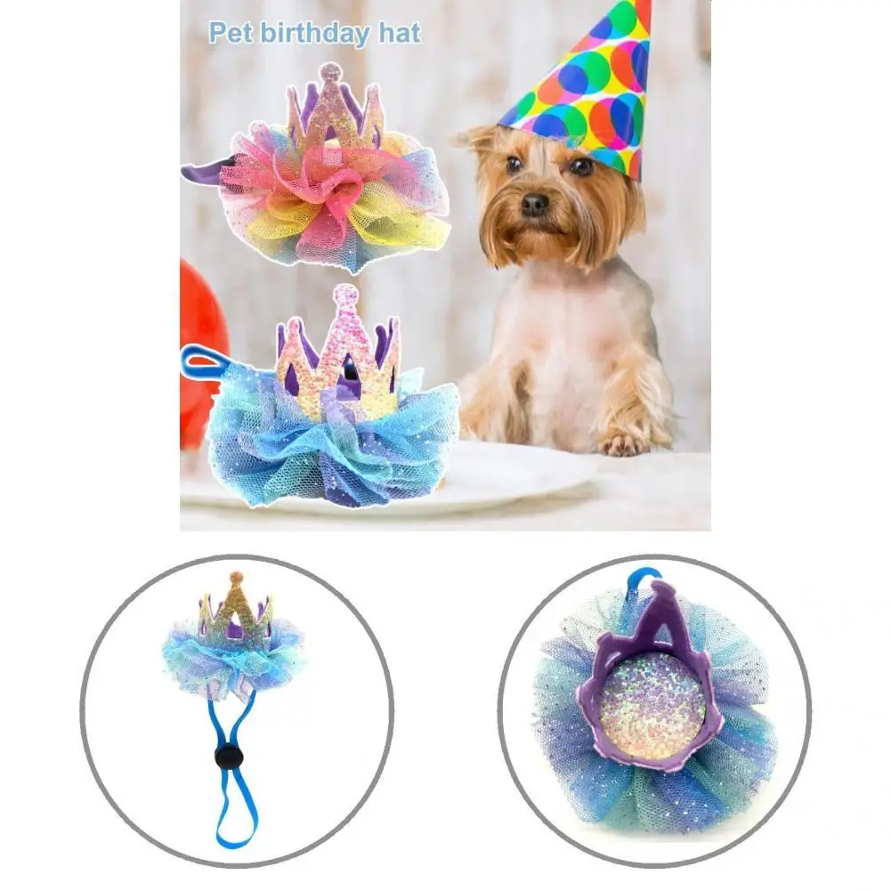 

Симпатичная шапка для собак, Очаровательная трехмерная шапка для кошек, сетчатый головной убор для принцессы с короной