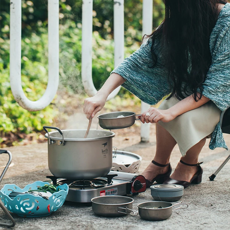 Титановый кастрюль для супа объемом 6 л Нетоксичная кухонная утварь