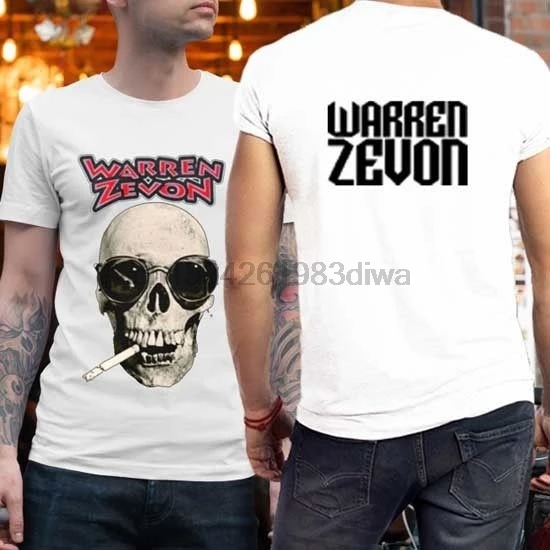 

Warren Zevon Tshirt Two Sides White Cotton Tee Mens T-Shirt