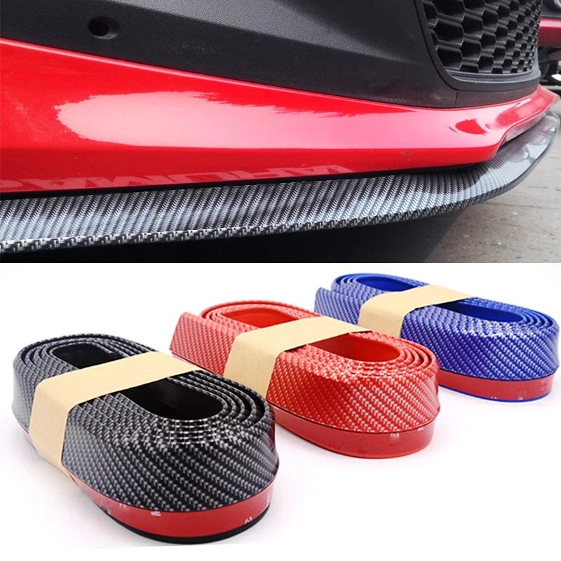 

2.5M Car Front Bumper Lip Strip Spoiler Side Skirt Rubber Anti Scratch Protector Carbon Fiber Universal Mouldings Splitter Kits